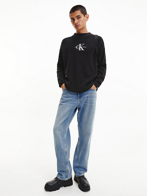 Monologo svetr – Calvin Klein Jeans, Černá barva Muži