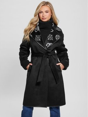 GUESS – Ludovica Logo kabát, Černá barva