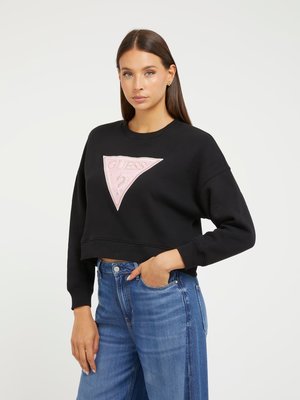 GUESS – Lurex Triangle mikina, Černá barva