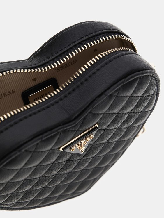 Módní Rianee Quilt Heart crossbody, Černá barva, 2024