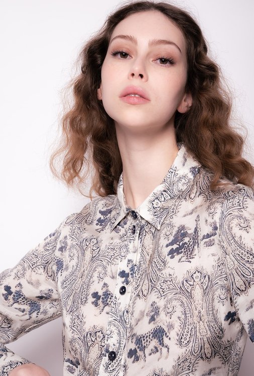 Printed šaty Bílá, Modrá barva Ženy, Ženy