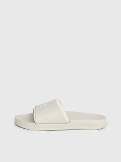 Calvin Klein Jeans, Bílá, Krémová barva Slide Monogram TPU pantofle