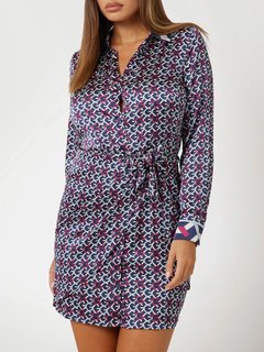 Luxusní Alya Printed šaty, Modrá, Multi barva, XS, S, M, L