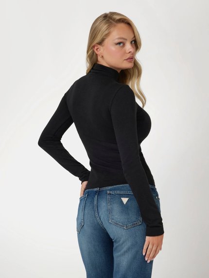 Módní Anita Turtle top, Černá barva, 2024