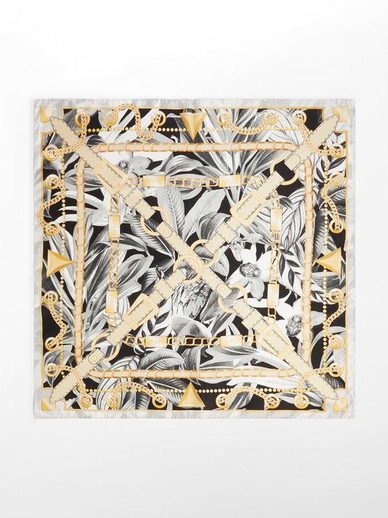 Chain šátek – Guess, Bílá, Černá, Zlatá barva Ženy