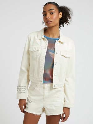 GUESS – Stevie Denim bunda, Krémová barva