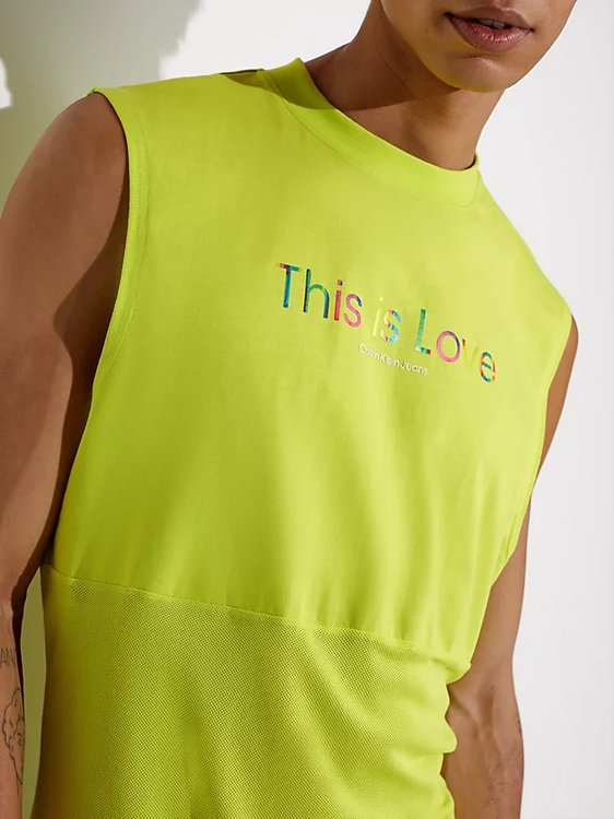 Luxusní Mesh Layered Muscle tílko, Žlutá barva, L, XL, XXL