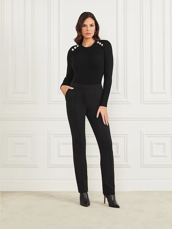 Módní Teti svetrový top, Černá barva, 2024