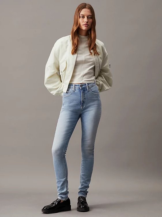 Luxusní High Rise Skinny jeans, Modrá barva, 25/30, 26/30, 27/30, 28/30, 29/30, 30/30, 31/30