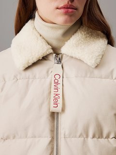 Luxusní Aviator Puffer bunda, Béžová, Krémová barva, XS, S, M, L