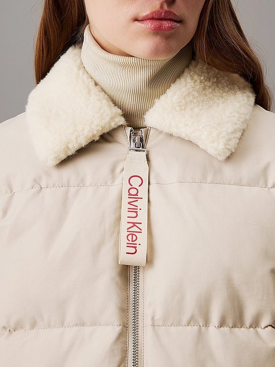 Luxusní Aviator Puffer bunda, Béžová, Krémová barva, XS, S, M, L