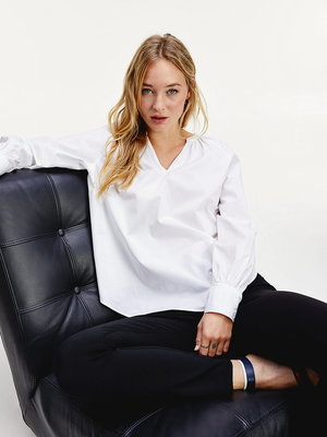Tommy Hilfiger – TH Blůza, Bílá barva