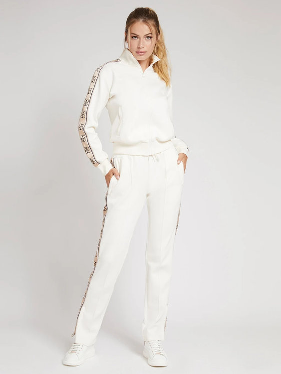 Guess, Krémová barva Britney 4G logo tepláky