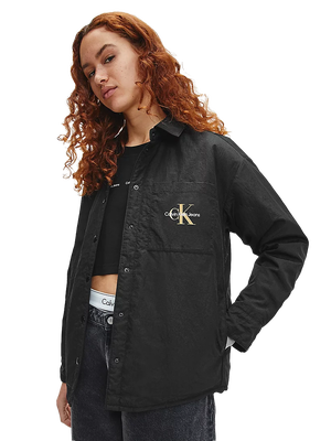 Crinkle košilová bunda – Calvin Klein Jeans, Černá barva Ženy