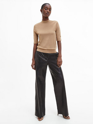 Essential merino svetr – Calvin Klein, Krémová barva Ženy