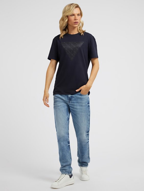 Módní Slim Tapered jeany, Modrá barva, 2023