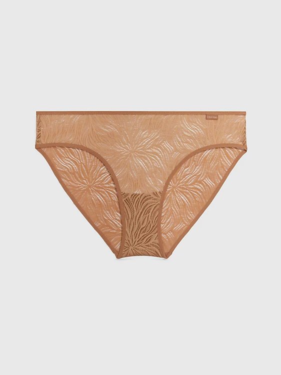Calvin Klein Underwear – Sheer Marquisette bikiny, Hnědá barva