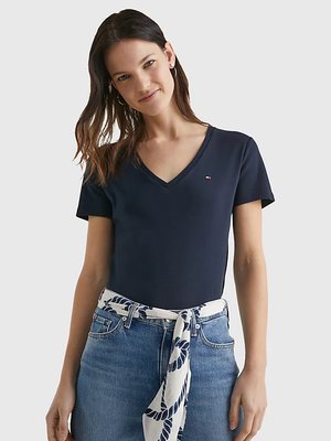 Tommy Hilfiger – Slim Cody Rib triko, Navy barva