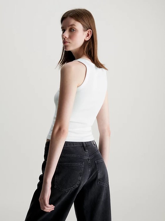 Woven Label top – Calvin Klein Jeans, Bílá barva Ženy