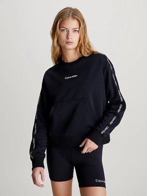 Calvin Klein Performance – Cropped French mikina, Černá barva