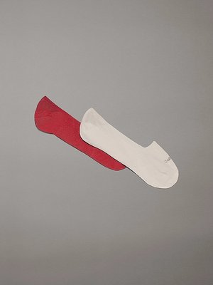 Calvin Klein Jeans – CK Men Footie ponožky 2 páry, Bílá, Červená barva