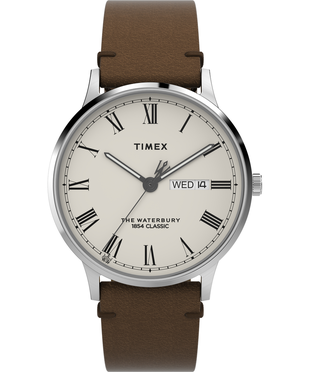 TIMEX – Waterbury hodinky, Hnědá, Stříbrná barva