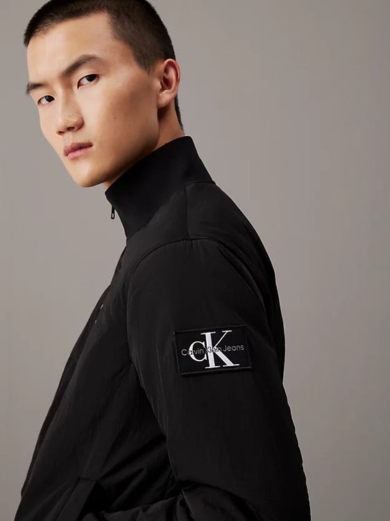 Módní Padded Harrington bunda, Černá barva, 2024