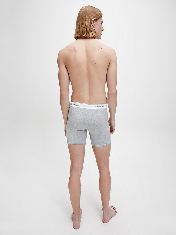 Módní Modern Cotton boxerky 2ks, Černá, Šedá barva, BASIC                                   