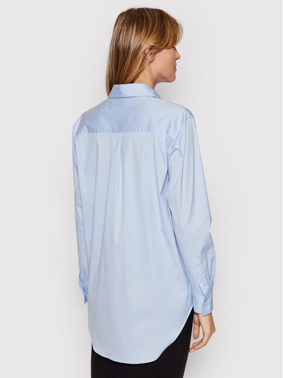 Módní Relaxed košile, Modrá barva, 2022