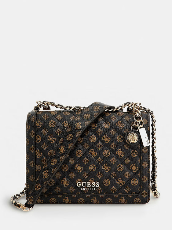 GUESS – Abey crossbody, Hnědá barva