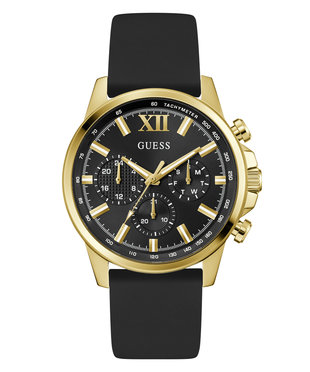 GUESS – Walker hodinky, Černá, Zlatá barva