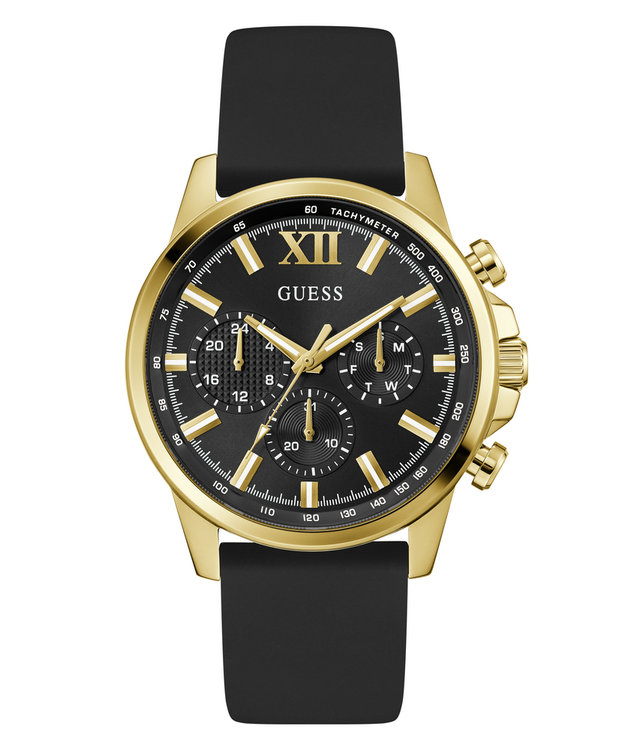 GUESS – Walker hodinky, Černá, Zlatá barva