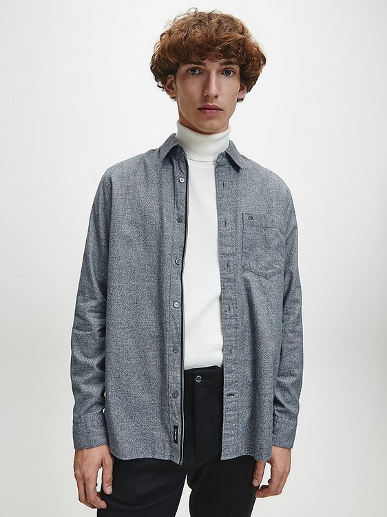 Calvin Klein – Flannel Košile, Šedá barva