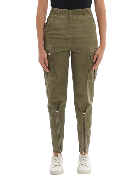 Luxusní Aceto kalhoty, Khaki barva, 42(M), 44(L)