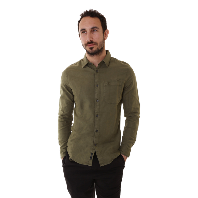 Calvin Klein Jeans – Blend košile, Khaki barva