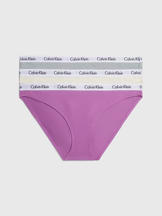 Calvin Klein Underwear – Carousel bikiny 3ks, Béžová, Fialová, Šedá barva