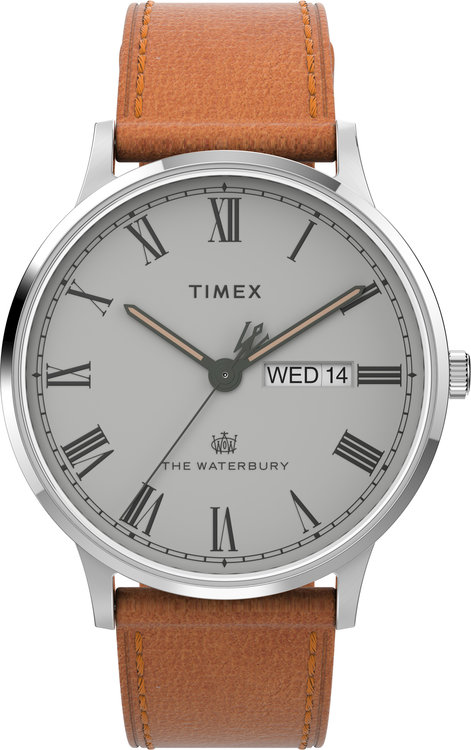 TIMEX – Waterbury hodinky, Hnědá, Stříbrná barva