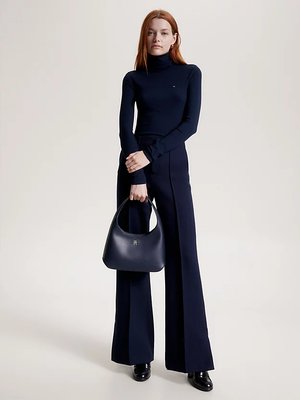 Slim Rib Roll svetr – Tommy Hilfiger, Navy barva Ženy