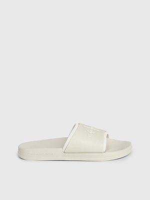 Calvin Klein Jeans – Slide Monogram TPU pantofle, Bílá, Krémová barva