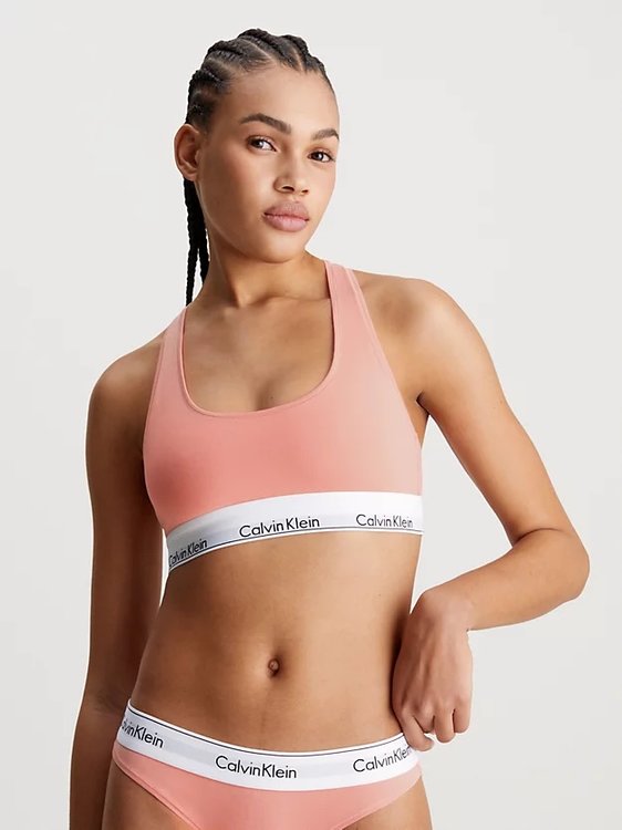 Modern Cotton podprsenka – Calvin Klein Underwear, Korálová červená, Oranžová barva Ženy