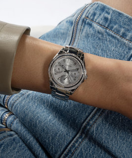 GUESS, Stříbrná barva Ritzy hodinky