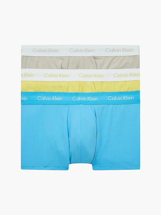 Calvin Klein Underwear – Cotton Stretch boxery 3ks, Béžová, Modrá, Žlutá barva