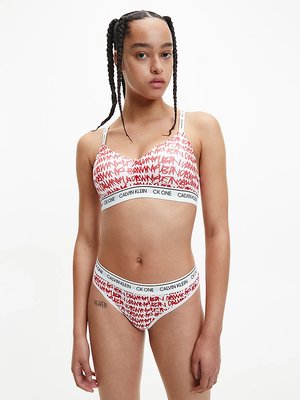 CK One braletka – Calvin Klein Underwear, Bílá, Červená barva Ženy