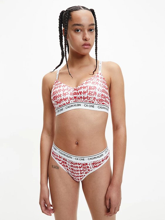 CK One braletka – Calvin Klein Underwear, Bílá, Červená barva Ženy