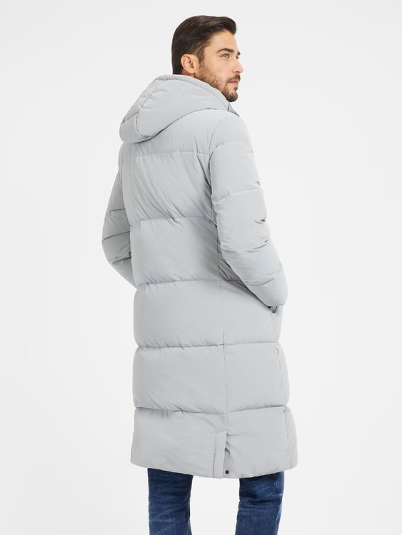Módní Space Long péřový kabát, Šedá barva, 2023