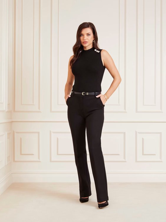 Módní Teti svetrový top, Černá barva, 2024