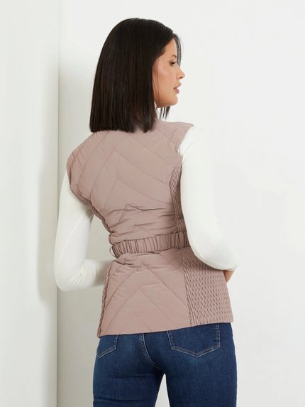 Módní Cassandra Belted vesta, Béžová, Hnědá, Krémová barva, 2024