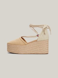 Tommy Hilfiger, Béžová barva Closed Toe Linen espadrilky