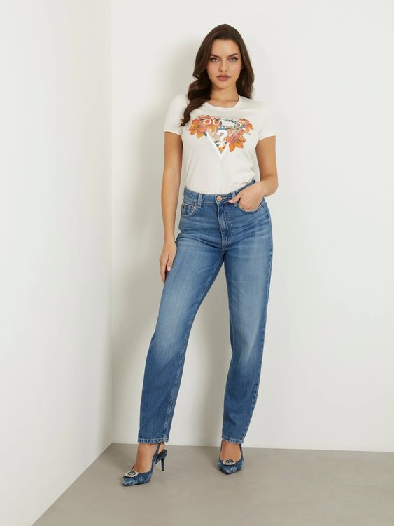 Módní Tropical Triangle triko, Bílá barva, 2024