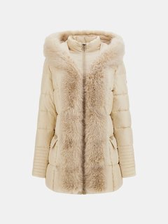 Zoe Puffer Long bunda Béžová barva Ženy